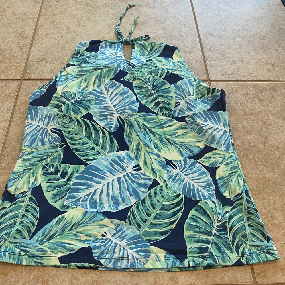 Leaf Patterned Tank Top - image 2